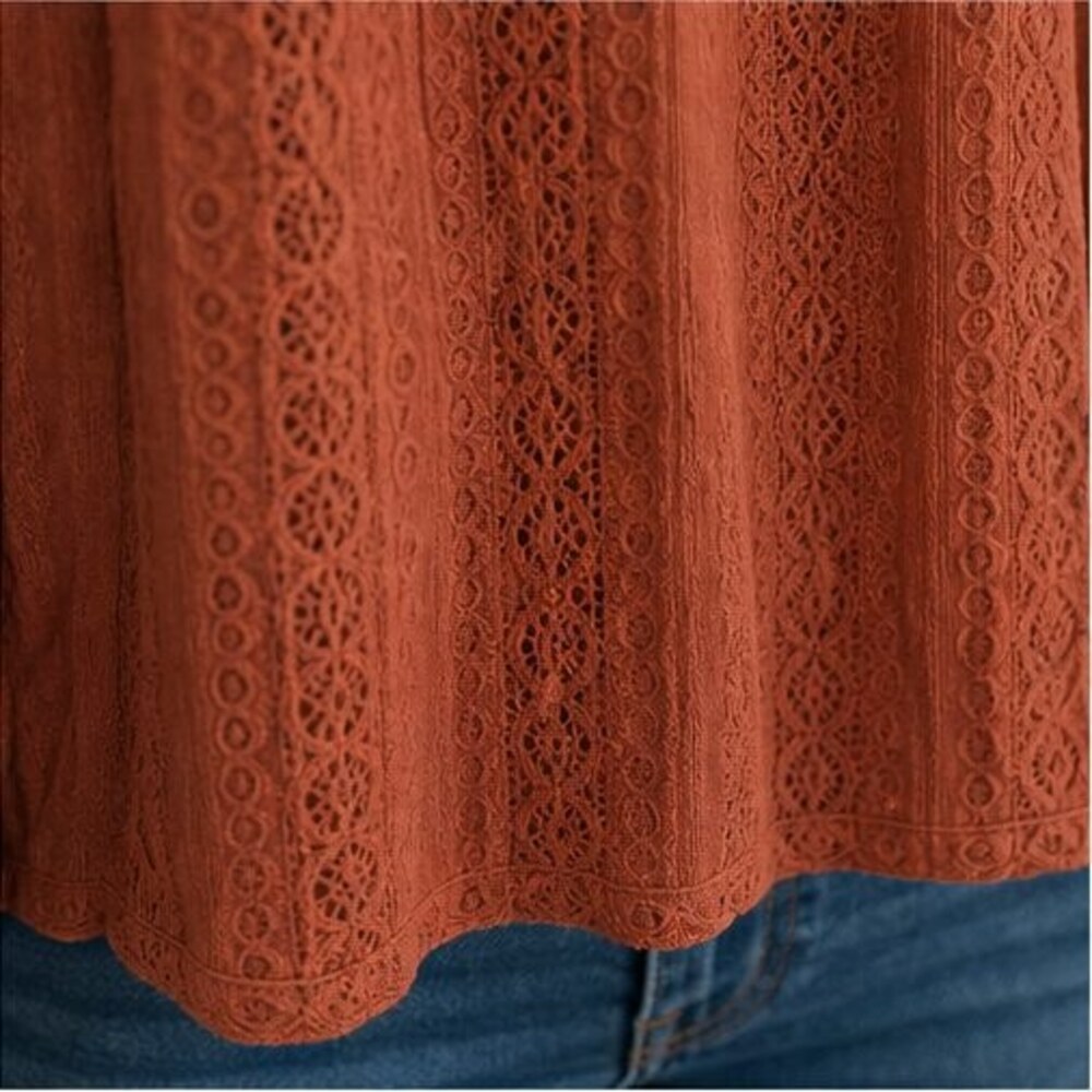Rust Wrap Blouse - Picture 6 of 6